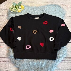 LOFT Lou & Grey Heart Cozy Cotton Terry Sweatshirt sz XSP